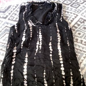 Ann Taylor, Black and White, Ruffle top